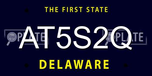 AT5S2Q Delaware License Plate