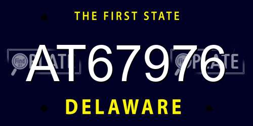 AT67976 Delaware License Plate