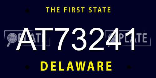 AT73241 Delaware License Plate