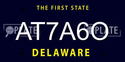 AT7A6O Delaware License Plate