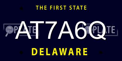 AT7A6Q Delaware License Plate