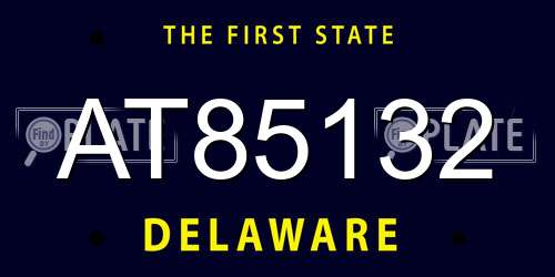 AT85132 Delaware License Plate