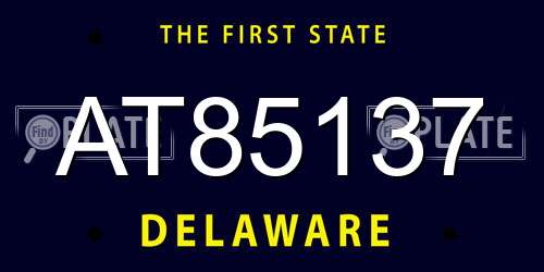 AT85137 Delaware License Plate