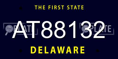 AT88132 Delaware License Plate