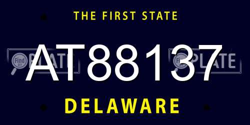 AT88137 Delaware License Plate
