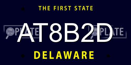 AT8B2D Delaware License Plate