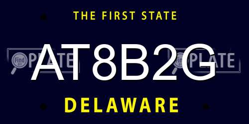 AT8B2G Delaware License Plate