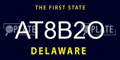 AT8B2O Delaware License Plate