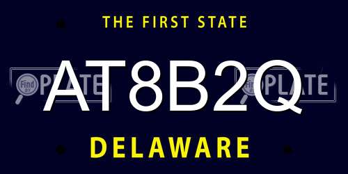 AT8B2Q Delaware License Plate