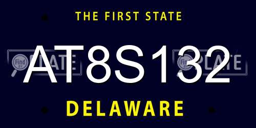 AT8S132 Delaware License Plate