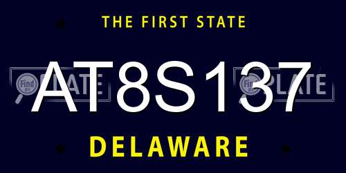 AT8S137 Delaware License Plate