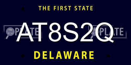 AT8S2Q Delaware License Plate