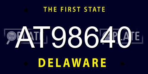 AT98640 Delaware License Plate