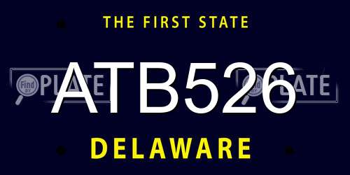 ATB526 Delaware License Plate