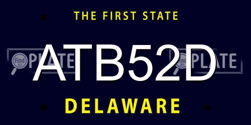 ATB52D Delaware License Plate