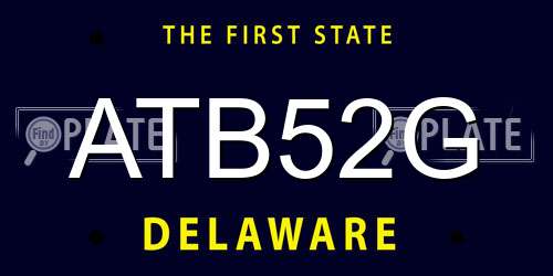 ATB52G Delaware License Plate