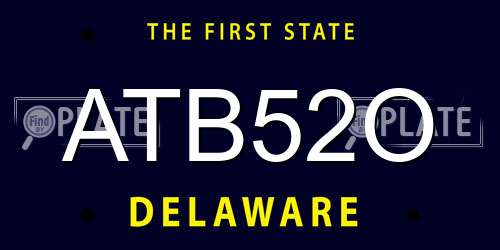 ATB52O Delaware License Plate