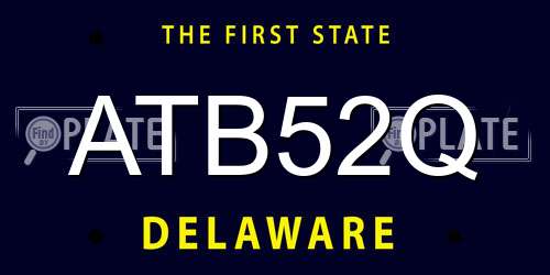ATB52Q Delaware License Plate