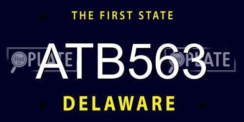 ATB563 Delaware License Plate