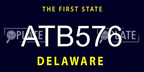 ATB576 Delaware License Plate