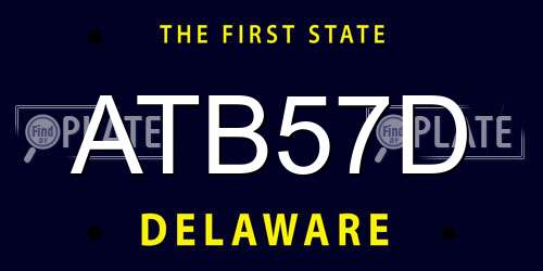 ATB57D Delaware License Plate