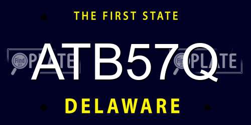 ATB57Q Delaware License Plate