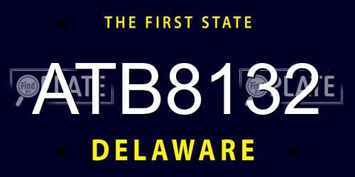 ATB8132 Delaware License Plate