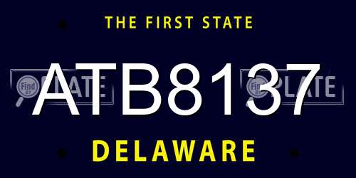 ATB8137 Delaware License Plate