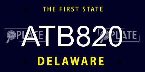 ATB820 Delaware License Plate