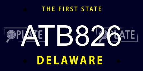 ATB826 Delaware License Plate