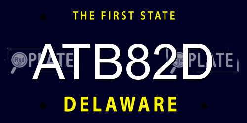 ATB82D Delaware License Plate