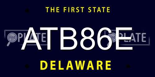 ATB86E Delaware License Plate