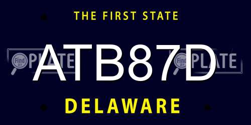 ATB87D Delaware License Plate