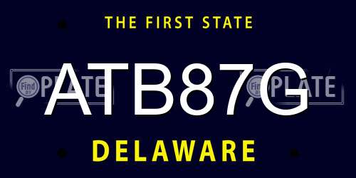 ATB87G Delaware License Plate