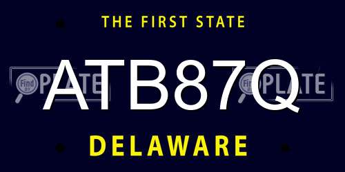 ATB87Q Delaware License Plate