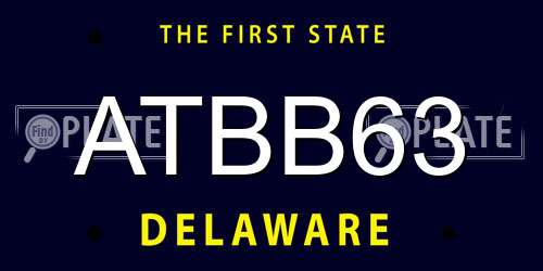 ATBB63 Delaware License Plate