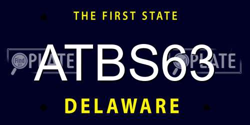 ATBS63 Delaware License Plate