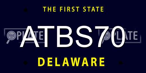 ATBS70 Delaware License Plate