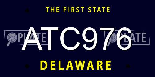 ATC976 Delaware License Plate