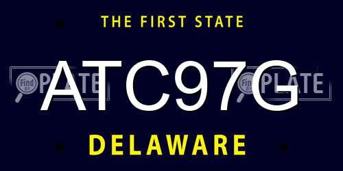 ATC97G Delaware License Plate