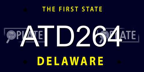ATD264 Delaware License Plate