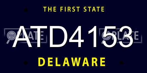 ATD4153 Delaware License Plate