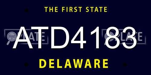 ATD4183 Delaware License Plate