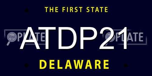 ATDP21 Delaware License Plate