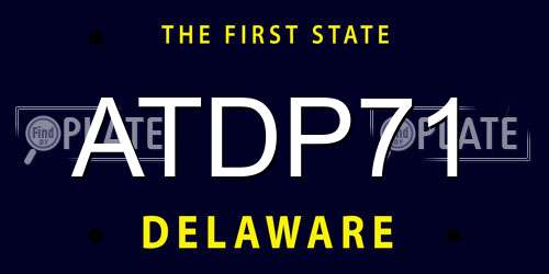 ATDP71 Delaware License Plate