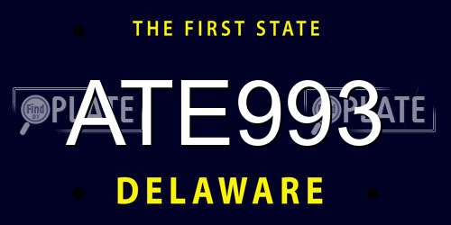 ATE993 Delaware License Plate