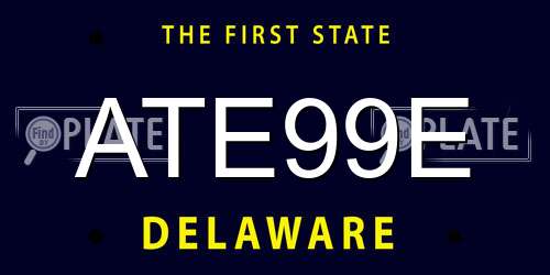 ATE99E Delaware License Plate