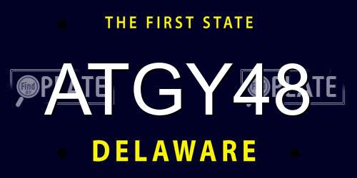 ATGY48 Delaware License Plate