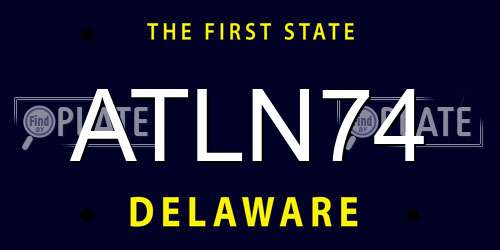 ATLN74 Delaware License Plate