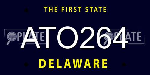 ATO264 Delaware License Plate
